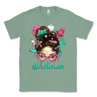 Sage Esthetician Messy Bun With Pink Leopard Glasses Bbs Classic Tee - BundleAndBundleShop