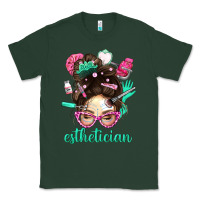 Sports Green Esthetician Messy Bun With Pink Leopard Glasses Bbs Classic Tee - BundleAndBundleShop