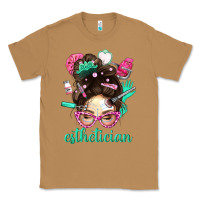 Toasted Coconut Esthetician Messy Bun With Pink Leopard Glasses Bbs Classic Tee - BundleAndBundleShop