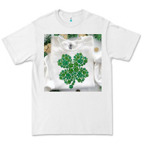 White shamrock patterned clothing Premium Tee - MaliasSmallBusiness
