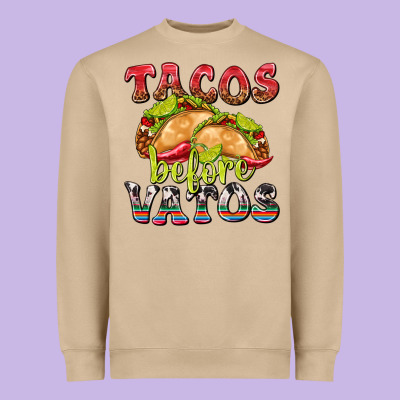 Tacos Before Vatos Heavyweight Sweatshirt Designed By Texasbilliewilder