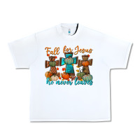 White fall for jesus he never leaves Urban Heavy Tee - BundleAndBundleShop