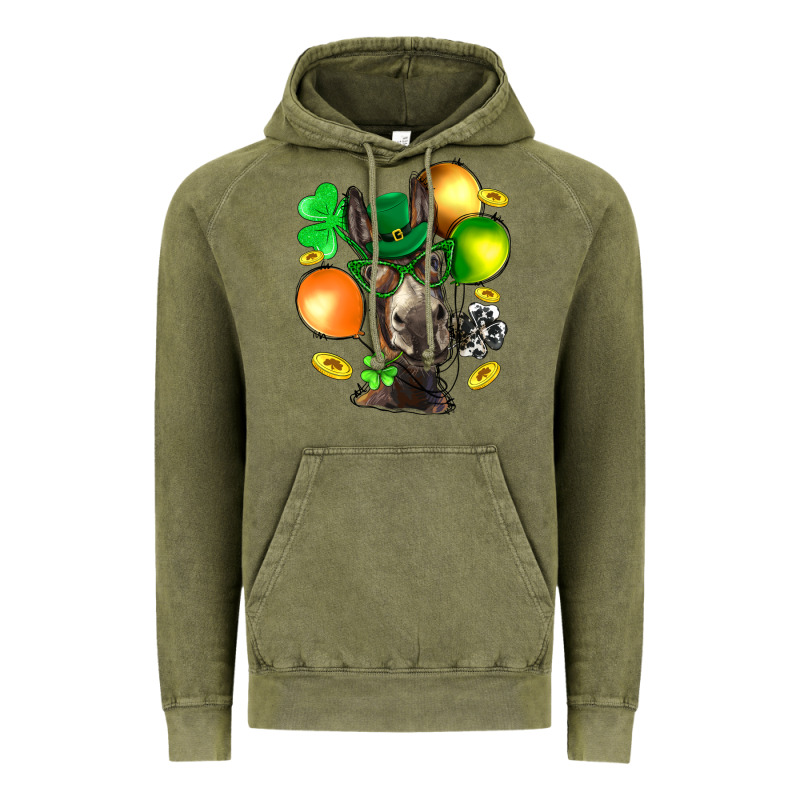 St. Patricks Clovers With Donkey Vintage Hoodie by BundleAndBundleShop | Teevron