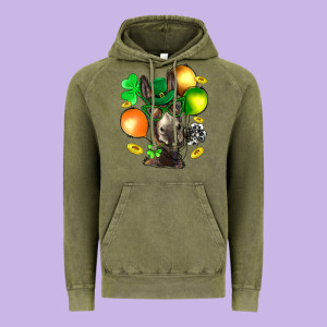 St. Patricks Clovers With Donkey Vintage Hoodie Designed By Bundleandbundleshop