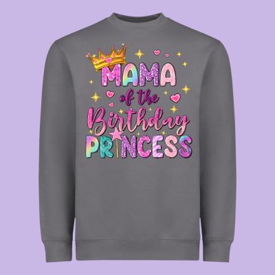 Mama Of The Birthday Princess Heavyweight Sweatshirt Designed By Nancycooperartshop