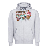 Heather Grey Coffee nurse repeat Zipper Hoodie - CowGirlArtShop