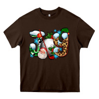 Chocolate Brown joy with golf and santas Heavy Core Tee - AdoDesignShop