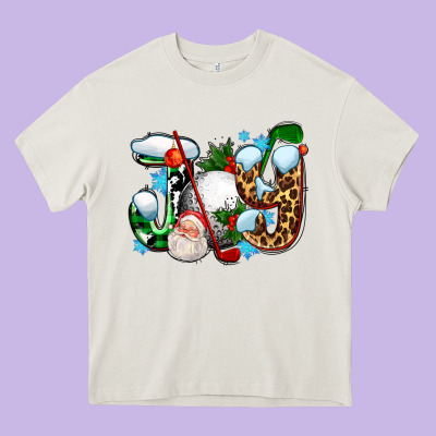 Joy With Golf And Santas Heavy Core Tee Designed By Adodesignshop