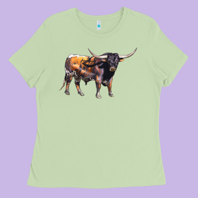Texas Longhorn Bull Ladies Tee Designed By Lillyallendesigns