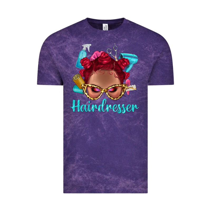 Afro Bantu Knots Red Hairdresser With Leopard Glasses Bbs Vintage Tee by BundleAndBundleShop | Teevron