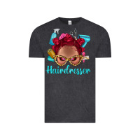 Vintage Black Afro Bantu Knots Red Hairdresser With Leopard Glasses Bbs Vintage Tee - BundleAndBundleShop