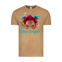 Vintage Camel Afro Bantu Knots Red Hairdresser With Leopard Glasses Bbs Vintage Tee - BundleAndBundleShop
