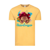 Vintage Mustard Afro Bantu Knots Red Hairdresser With Leopard Glasses Bbs Vintage Tee - BundleAndBundleShop
