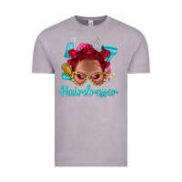 Vintage Zinc Afro Bantu Knots Red Hairdresser With Leopard Glasses Bbs Vintage Tee - BundleAndBundleShop
