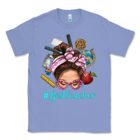 Colony Blue Best Teacher Messy Bun Bbs Classic Tee - BundleAndBundleShop