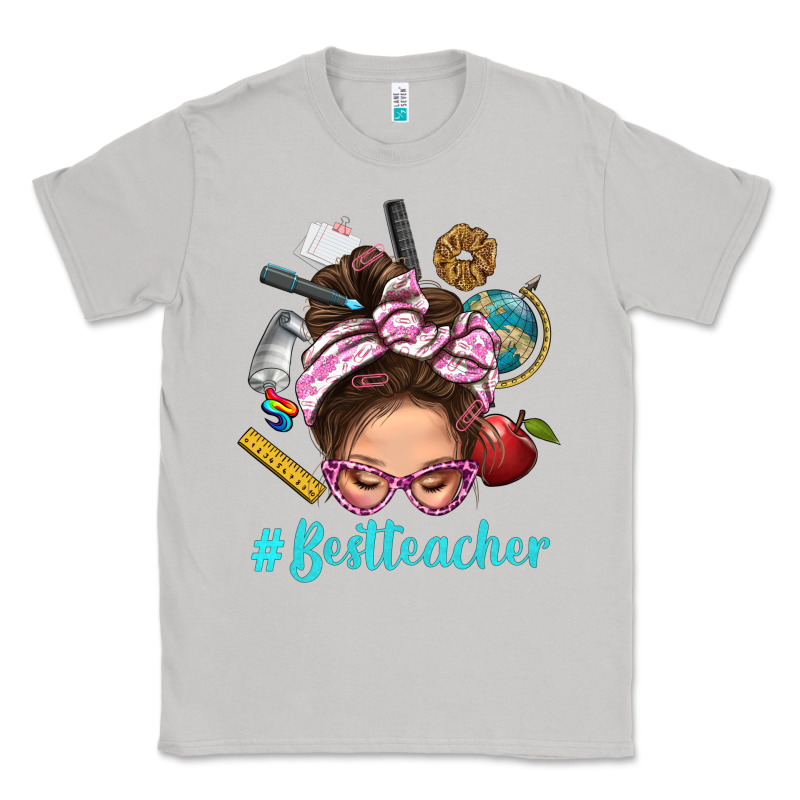 Best Teacher Messy Bun Bbs Classic Tee by BundleAndBundleShop | Teevron