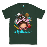 Sports Green Best Teacher Messy Bun Bbs Classic Tee - BundleAndBundleShop