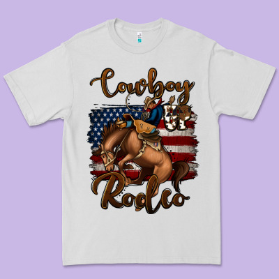 Cowboy Up Rodeo Bucking Bronco Premium Tee Designed By Jasminsmagicworld