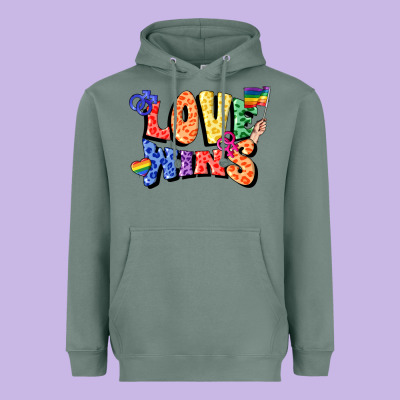 Love Wins Heavyweight Hoodie Designed By Fadigitalartstudio