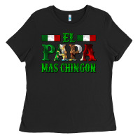 Black El Papa Mas Chingon Mexican Ladies Tee - LillyAllenDesigns