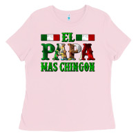 Bubblegum Pink El Papa Mas Chingon Mexican Ladies Tee - LillyAllenDesigns