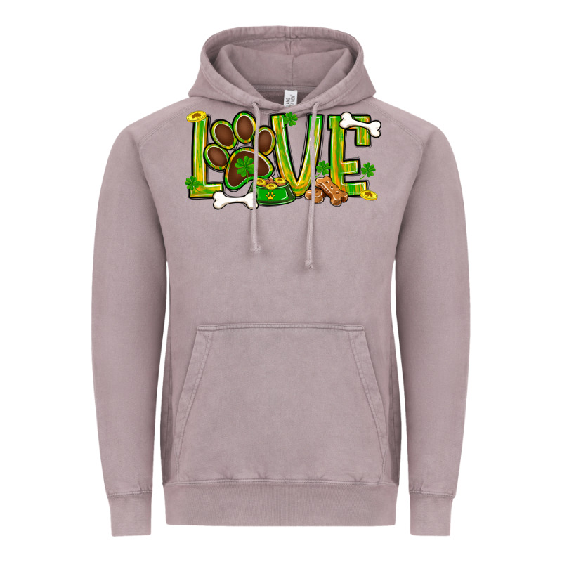 St. Patrick's Day Love Dog Paw Vintage Hoodie by BundleAndBundleShop | Teevron
