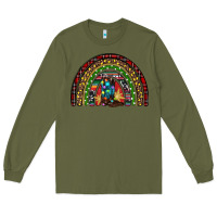 Army Green Christmas cowboy boots rainbow Long Sleeve Tee - RanaPortraitStore