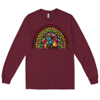 Burgundy Christmas cowboy boots rainbow Long Sleeve Tee - RanaPortraitStore