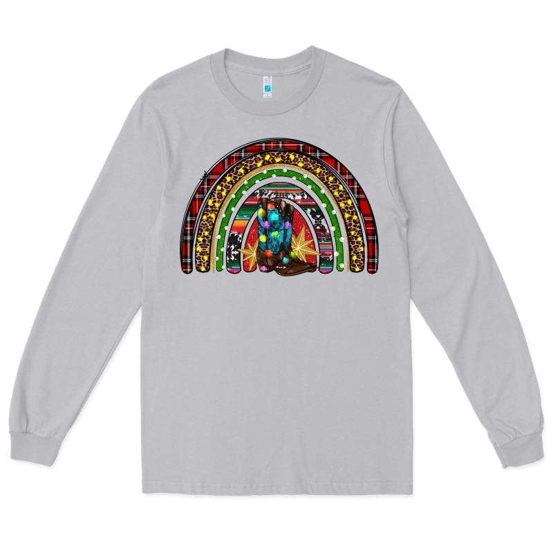 Christmas Cowboy Boots Rainbow Long Sleeve Tee by RanaPortraitStore | Teevron