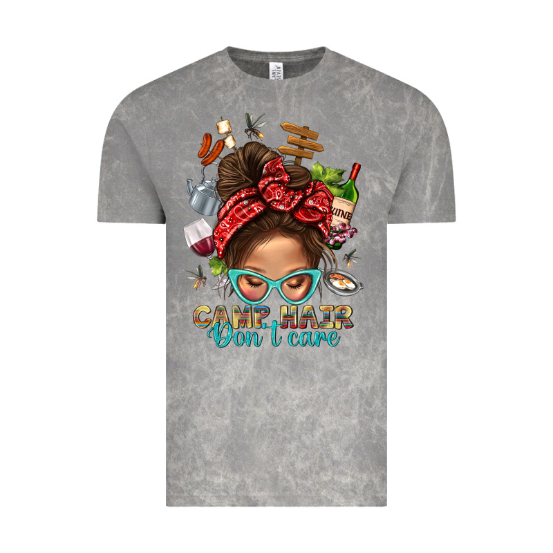 Camp Hair Dont Care Messy Bun Bbs Vintage Tee by BundleAndBundleShop | Teevron