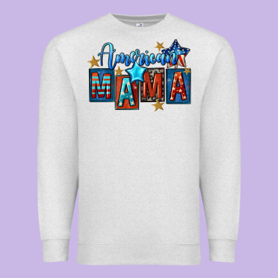 American Mama 4th Of July Premium Sweatshirt Designed By Fadigitalartstudio