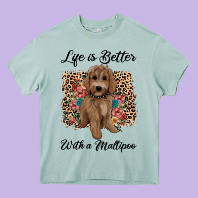 Life Is Better With A Maltipoo Heavy Core Tee Designed By Barkaloodesign