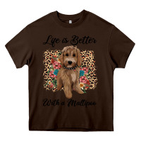 Chocolate Brown life is better with a maltipoo Heavy Core Tee - BarkalooDesign