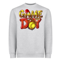 Heather Grey Game Day Softball Heavyweight Sweatshirt - NancyCooperArtShop