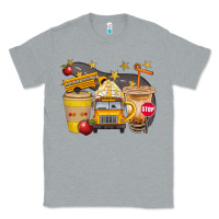 Heather Grey School Bus Coffee And Star Bbs Classic Tee - BundleAndBundleShop