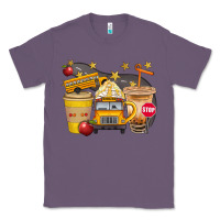 Lavender School Bus Coffee And Star Bbs Classic Tee - BundleAndBundleShop