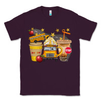 Plum School Bus Coffee And Star Bbs Classic Tee - BundleAndBundleShop
