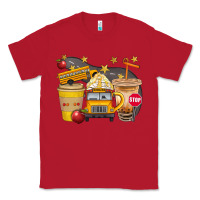 Red School Bus Coffee And Star Bbs Classic Tee - BundleAndBundleShop