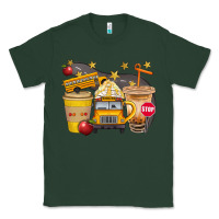 Sports Green School Bus Coffee And Star Bbs Classic Tee - BundleAndBundleShop