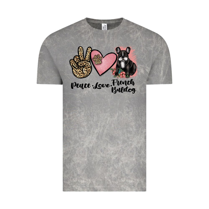 Peace Love French Bulldog Vintage Tee by JahusDesignShop | Teevron