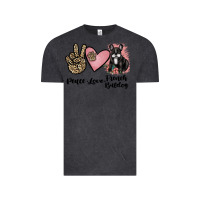 Vintage Black peace love french bulldog Vintage Tee - JahusDesignShop