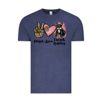 Vintage Denim peace love french bulldog Vintage Tee - JahusDesignShop