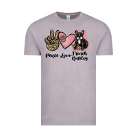 Vintage Zinc peace love french bulldog Vintage Tee - JahusDesignShop