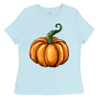 Baby Blue pumpkin Ladies Tee - BarkalooDesign