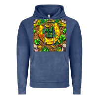 Vintage Denim St. Patricks good luck with cow digital paper Vintage Hoodie - BundleAndBundleShop