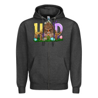 Charcoal Heather Hop Rabbit Easter Day Zipper Hoodie - HowdyJamesFarm