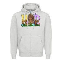 Dove Grey Hop Rabbit Easter Day Zipper Hoodie - HowdyJamesFarm