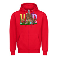 Red Hop Rabbit Easter Day Zipper Hoodie - HowdyJamesFarm