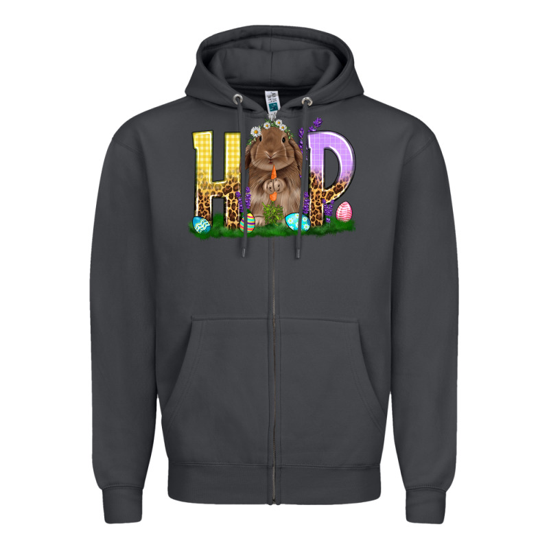 Hop Rabbit Easter Day Zipper Hoodie by HowdyJamesFarm | Teevron