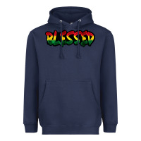 Navy Juneteenth blessed Heavyweight Hoodie - FaDigitalArtStudio